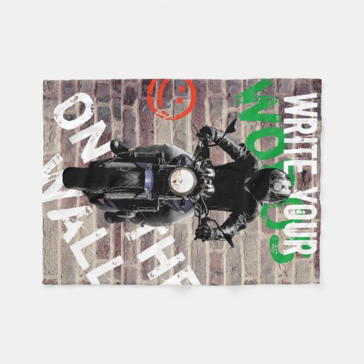 Polaire Graffiti de couverture de moto en brique mur perso (Devant (Horizontal))