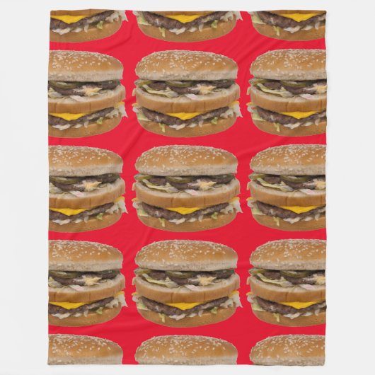 Polaire grand double cheeseburger rouge couverture (Devant)
