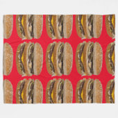 Polaire grand double cheeseburger rouge couverture (Devant (Horizontal))