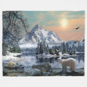 Polaire Grande couverture d'ouatine d'ours blanc (Devant (Horizontal))