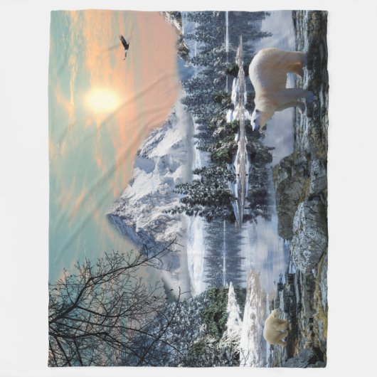 Polaire Grande couverture d'ouatine d'ours blanc (Devant)