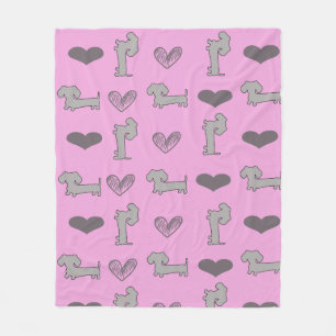 Polaire Grands coeurs et couverture roses de Doxies
