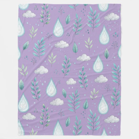 Polaire Grosse couverture en molleton nuage de pluie viole (Devant)