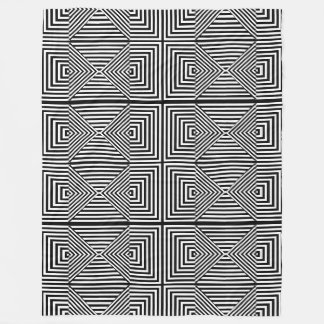 Polaire Illusion optique Couverture géométrique noire et b