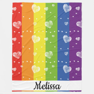 Polaire Indicateur Rainbow Coeurs Nom Couverture pol