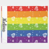 Polaire Indicateur Rainbow | Coeurs | Nom | Couverture pol (Devant (Horizontal))