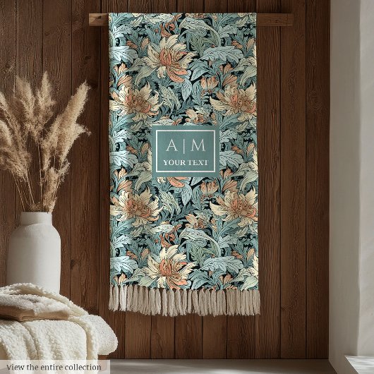 Polaire Intemporel style Morris couverture florale pastel