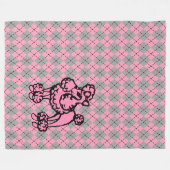Polaire Jacquard rétro Couverture de caniche rose français (Devant (Horizontal))