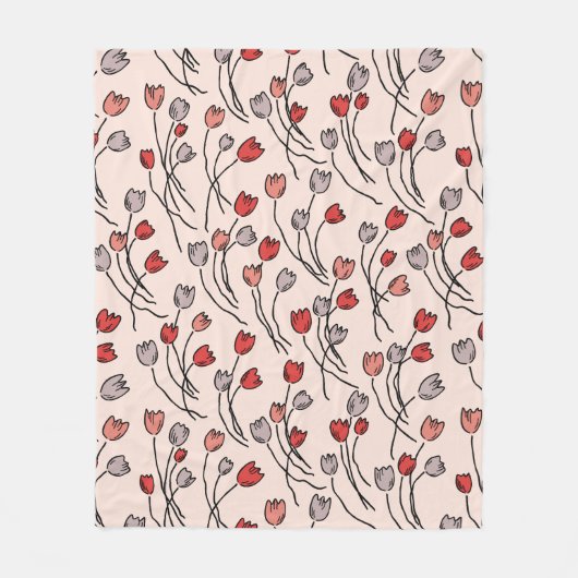 Polaire Jardin De Tulipe En Couverture De Toison Rose (Devant)