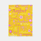 Polaire Jaune rose violet filles nom Amber couverture de f (Devant)
