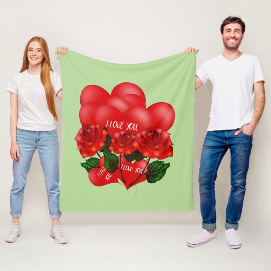 Polaire Je t'aime couverture en toison (En situation)