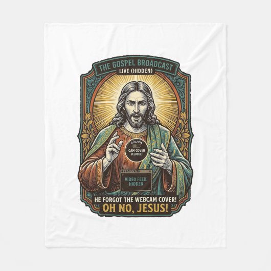 Polaire Jésus Fond noir Couverture de webcam oubliée Virtu (Devant)