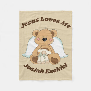 Polaire Jésus personnalisé m'aime couverture d'ouatine