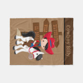 Polaire Joli bébé garçon ajouter nom couverture cowboy (Devant (Horizontal))