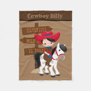Polaire Joli bébé garçon ajouter nom couverture cowboy