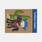Polaire Joli bébé garçon cowboy ajouter nom couverture (Devant (Horizontal))