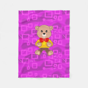 Polaire Joli ours en peluche sur couverture géométrique ro