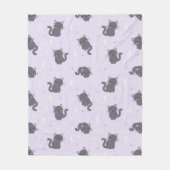 Polaire Jolie couverture en molleton gris chat violet (Devant)