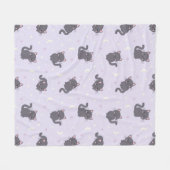 Polaire Jolie couverture en molleton gris chat violet (Devant (Horizontal))
