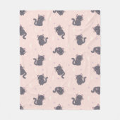 Polaire Jolie couverture en molleton gris rose pour chat (Devant)
