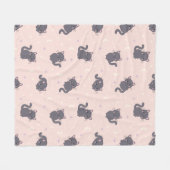 Polaire Jolie couverture en molleton gris rose pour chat (Devant (Horizontal))