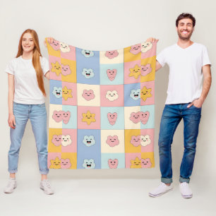 Polaire Jolie couverture en patchwork pastel