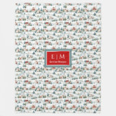 Polaire Joyeuse aquarelle moderne couverture cadeau de Noë (Devant)