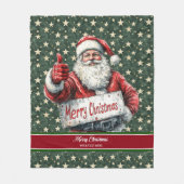 Polaire Joyeuse couverture de Noël avec Père Noël Art Vint (Devant)