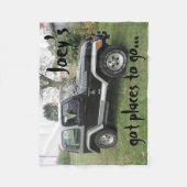 Polaire La couverture noire et par gris customisée de jeep (Devant)