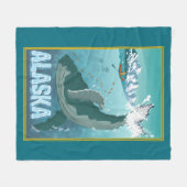 Polaire La couverture Vintage de baleines de l'Alaska (Devant (Horizontal))