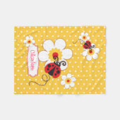 Polaire Ladybugs fleurs graphique jaune nom couverture (Devant (Horizontal))