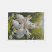 Polaire Lapins Blancs Mignons Couverture Douce Bébé (Devant (Horizontal))
