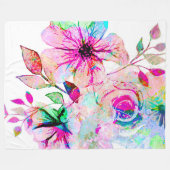 Polaire L'aquarelle fleurit la couverture d'ouatine, (Devant (Horizontal))