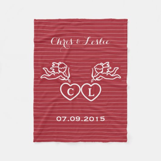 Polaire Le CUPIDON FRAPPE la couverture faite sur commande (Devant)