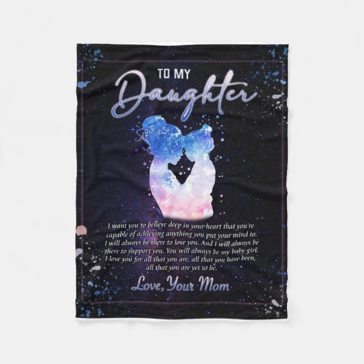 Polaire Lettre personnalisée à ma fille, couverture pour (Devant)