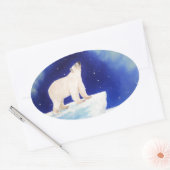 Polaire lichten ovale sticker (Envelop)