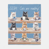 Polaire livre amoureux confortable lecture couverture chat (Devant)