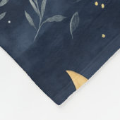 Polaire Lune céleste bleu marine et couverture de feuillag (Coin)