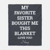 Polaire Ma Soeur Favorite M'A Acheté Cette Couverture Drôl (Devant)