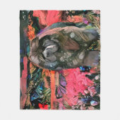 Polaire MAGGIE noir chèvre blanc couverture 3 tailles (Devant)