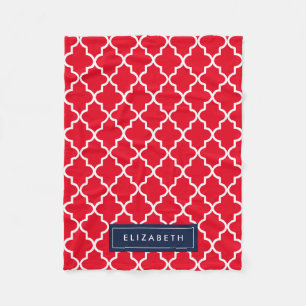 Polaire Marine et couverture rouge d'ouatine de Quatrefoil