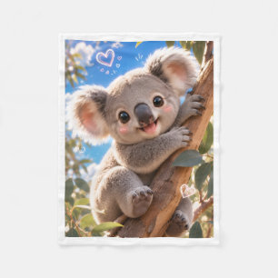 Polaire Mignon bébé koala sur couverture en molleton d'arb