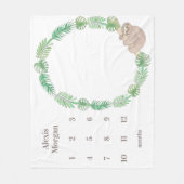 Polaire Milestone Baby Blanket Couverture mignonne Sloth G (Devant)