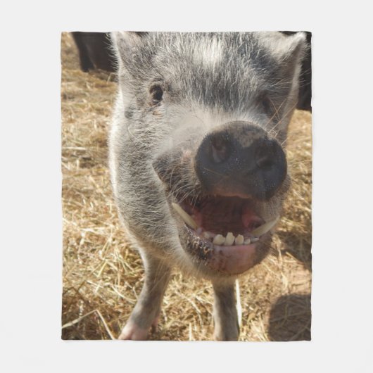 Polaire Mini couverture de sourire d'ouatine de porc, (Devant)