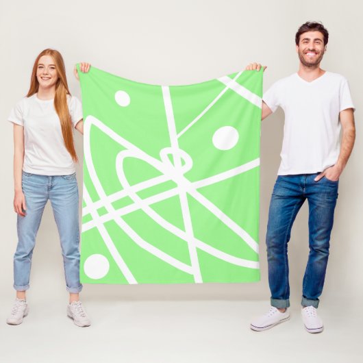 Polaire Minimalisme Abstrait Lignes Blanches Couverture Bl (En situation)