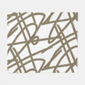 Polaire Minimalisme Abstrait Lignes Chocolat Couverture Bl (Devant (Horizontal))