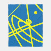 Polaire Minimalisme Abstrait Lignes jaunes Couverture bleu (Devant)