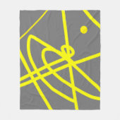 Polaire Minimalisme Abstrait Lignes jaunes Couverture gris (Devant)