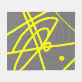 Polaire Minimalisme Abstrait Lignes jaunes Couverture gris (Devant (Horizontal))