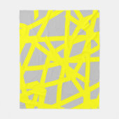 Polaire Minimalisme Abstrait Lignes jaunes Couverture gris (Devant)